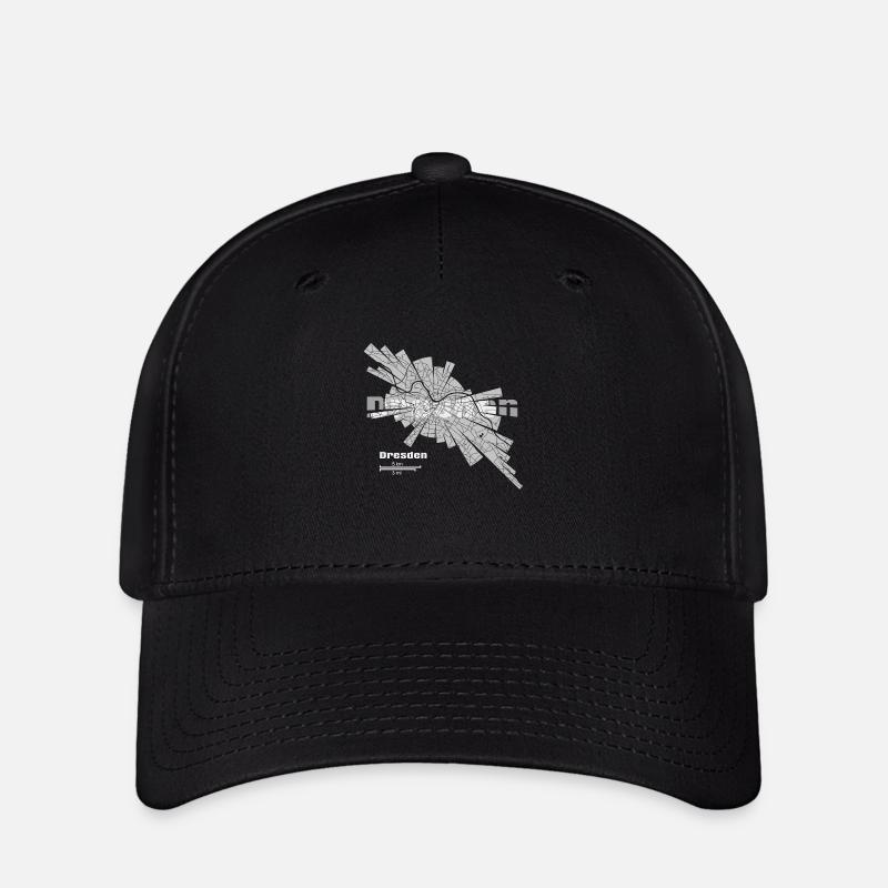 Dresden plan - Casquette Flexfit - noir