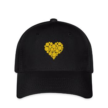 coeur jaune - Casquette Flexfit - noir - Devant