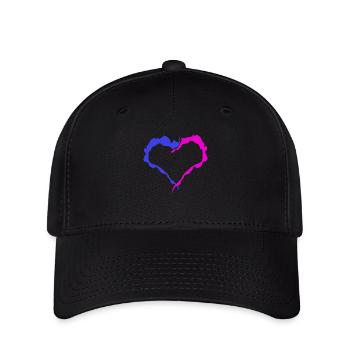 Pink & Blue Heart - Flexfit Cap - black - Front