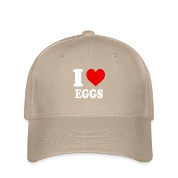Ich liebe Eier Herz Eier Lustig Witzig - Flexfit Cap - Khaki - Vorne