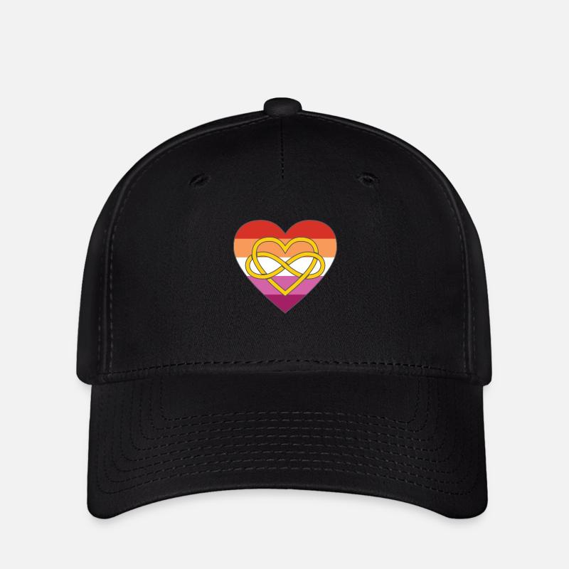 Polyamory Infinity Heart Lesbian Pride - Flexfit Cap - black