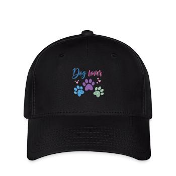 Hundeliebhaber - Hundepfote - Flexfit Cap - Schwarz - Vorne