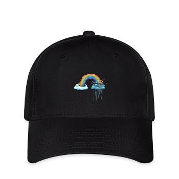 Nuage arc-en-ciel - Casquette Flexfit - noir - Devant