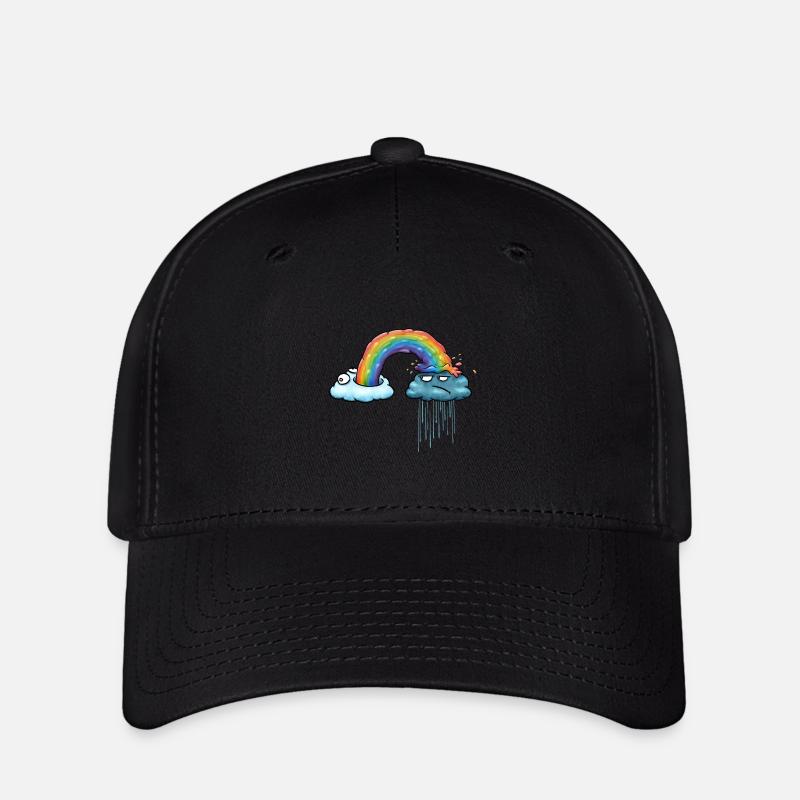 Rainbow Cloud - Flexfit Cap - black