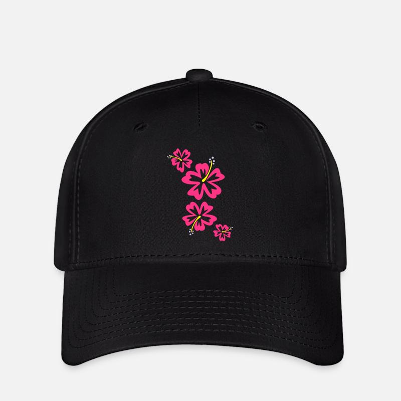 Hawaii Flower - Flexfit Cap - Schwarz