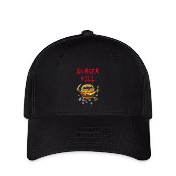 Fleischfresser Hamburger - Flexfit Cap - Schwarz - Vorne