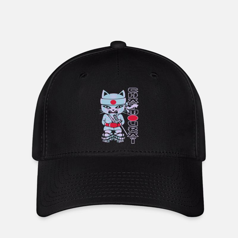 Chat mouraï flex - Flexfit Cap - Schwarz