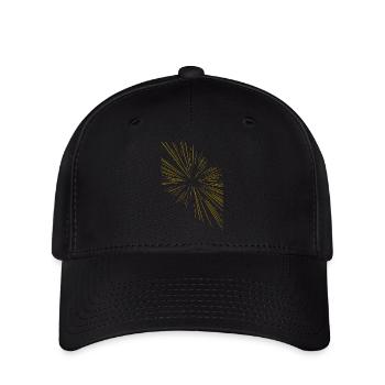 Faisceau abstrait / or / motif / ligne - Casquette Flexfit - noir - Devant