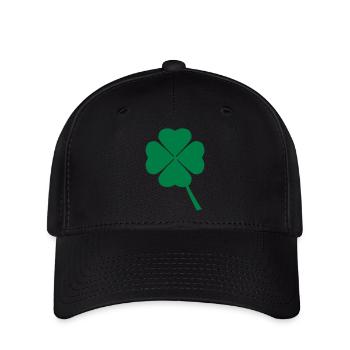 Kleeblatt mit 4 Blättern - Flexfit Cap - Schwarz - Vorne