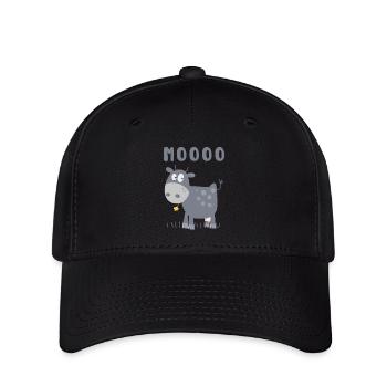 Caricature de vache Mooo - Casquette Flexfit - noir - Devant
