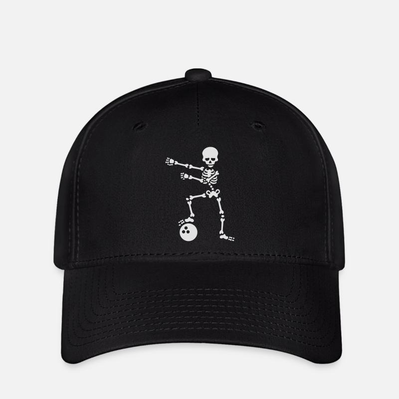 Bowlingkugel bowling floss dance flossing skelett - Flexfit Cap - Schwarz
