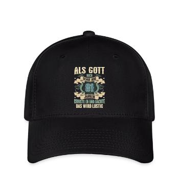 81. Geburtstag Als Gott Mich Schuf Vor - Flexfit Cap - Schwarz - Vorne