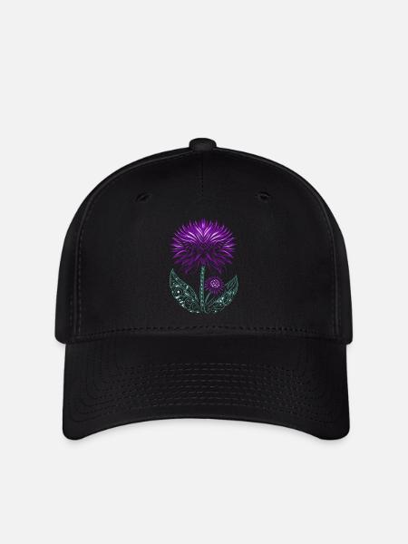 Distel lila Thistle - Flexfit Cap - Schwarz