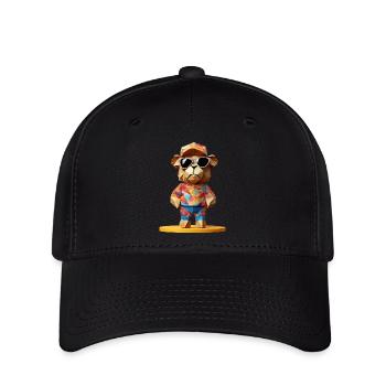 Origami coloré Teddy II - Casquette Flexfit - noir - Devant