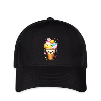 cornet de glace - Casquette Flexfit - noir - Devant