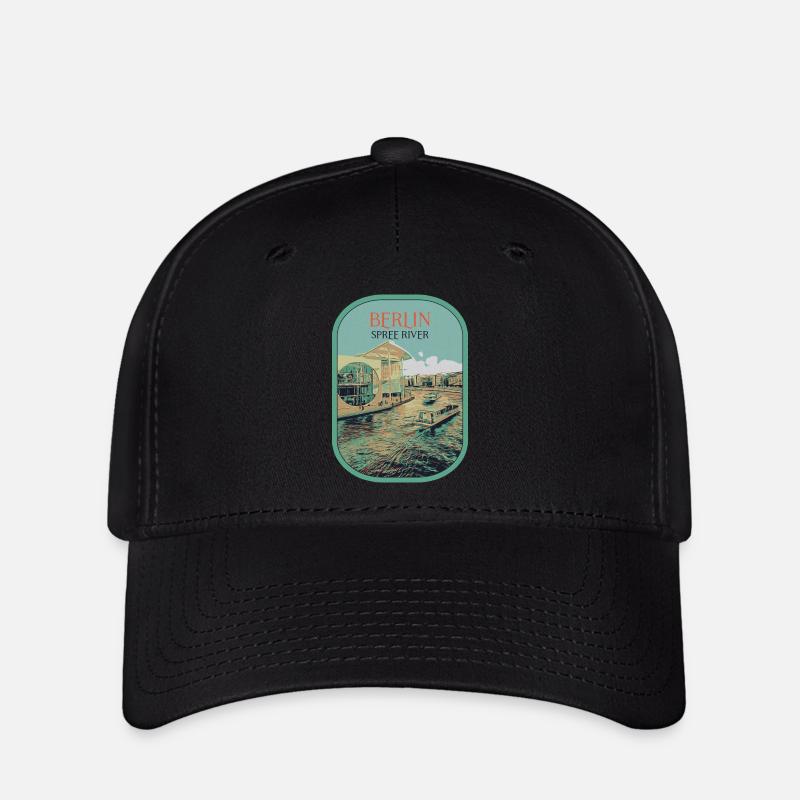 Illustration Architecture Moderne Berlin - Casquette Flexfit - noir