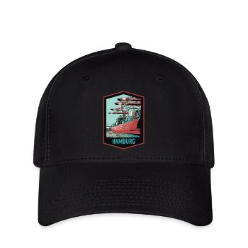 Port de Hambourg et ses navires - Casquette Flexfit - noir - Devant