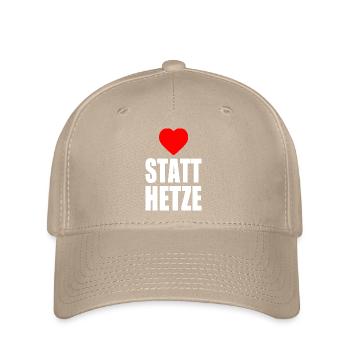 Herz statt hetze - Flexfit Cap - Khaki - Vorne
