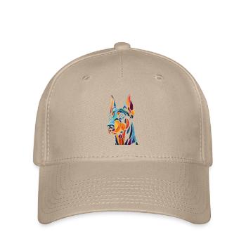 Tête de chien doberman - Casquette Flexfit - kaki - Devant