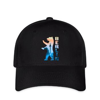 Silhouette d’ours de Berlin - Casquette Flexfit - noir - Devant