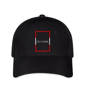 Danemark Danemark, Lettrage de déclaration avec drapeau - Casquette Flexfit - noir - Devant