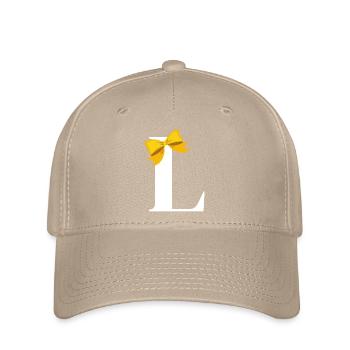 Buchstabe L gelbe Schleife - Flexfit Cap - Khaki - Vorne