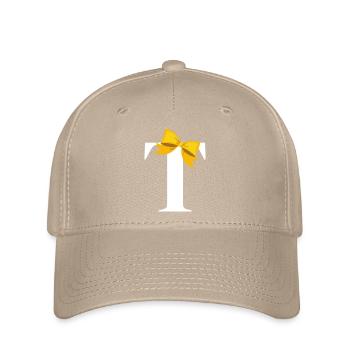 Buchstabe t gelbe Schleife - Flexfit Cap - Khaki - Vorne