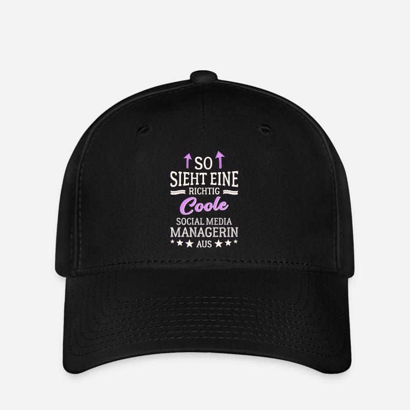 So sieht eine coole Social Media Managerin aus - Flexfit Cap - Schwarz
