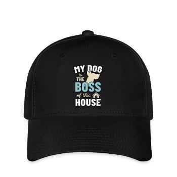 My dog rules in my house - Flexfit Cap - black - Front