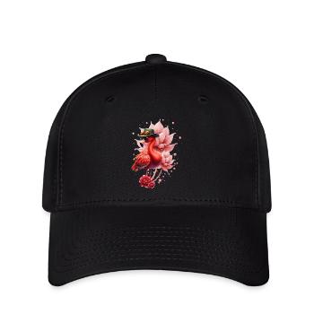 Pink Flamingo with Hat - Flexfit Cap - black - Front