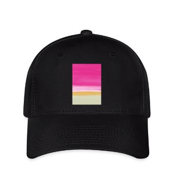 Étude de ligne rose jaune - Casquette Flexfit - noir - Devant
