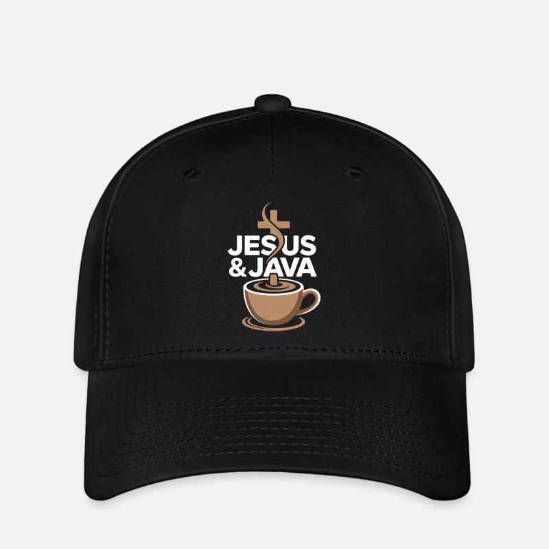 Inspiration et café avec Jésus et Java - Casquette Flexfit - noir