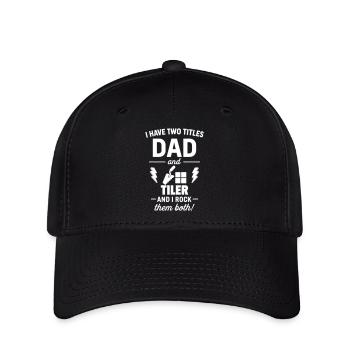 Papa Tiler Weihnachts-Vatertagsgeschenk - Flexfit Cap - Schwarz - Vorne