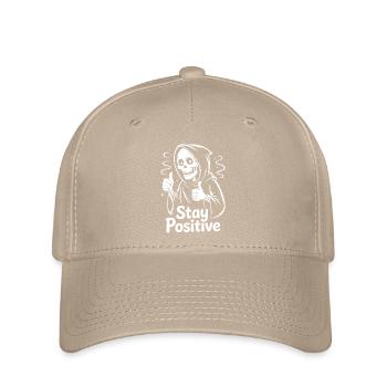 Skeleton Stay Positive - Flexfit Cap - khaki - Front