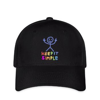 Strichmännchen Mittelfinger - Flexfit Cap - Schwarz - Vorne