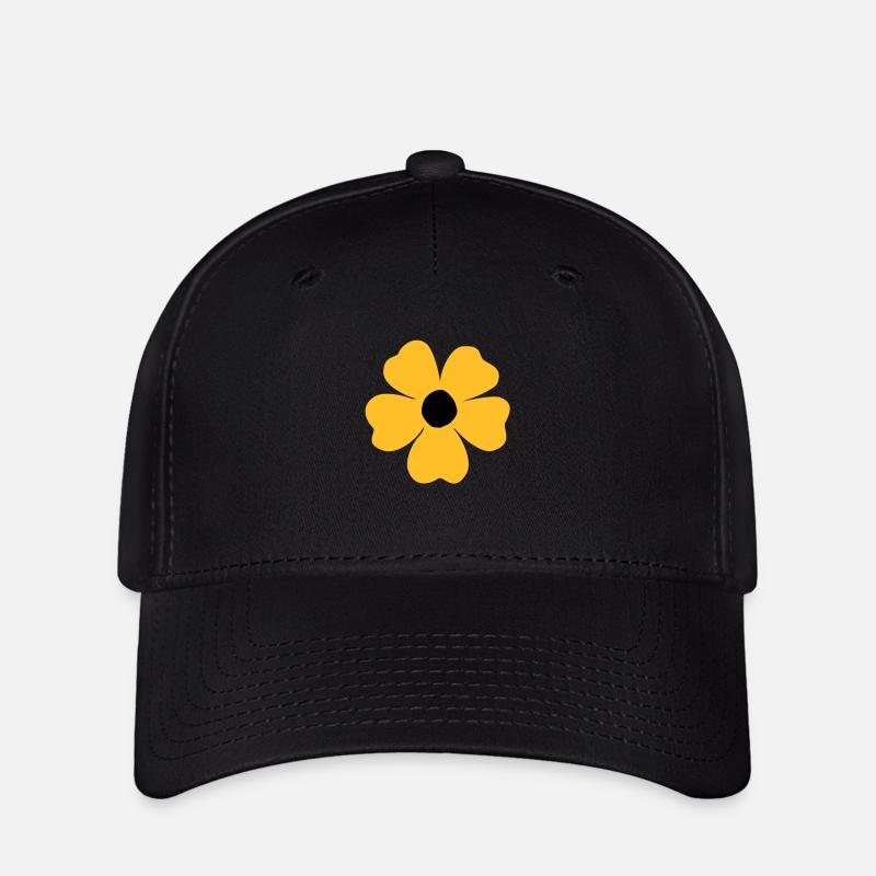 Blumen - Flexfit Cap - Schwarz