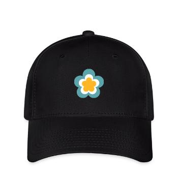70s Flower Pattern Retro Hippie Flowers Power - Flexfit Cap - black - Front