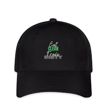 Eat Clean Train Dirty - Flexfit Cap - Schwarz - Vorne