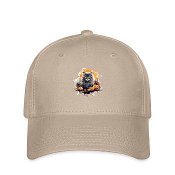 Maine Coon Automne Halloween Chat - Casquette Flexfit - kaki - Devant