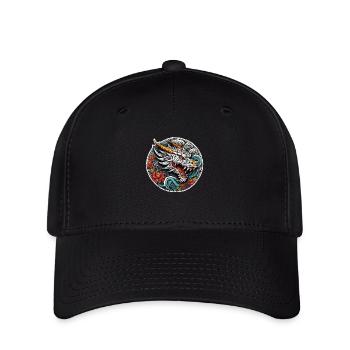 Asiatischer Drache - Japan - Chinesisch - Flexfit Cap - Schwarz - Vorne