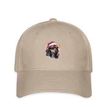 Dachshund Christmas dog in the snow - Flexfit Cap - khaki - Front