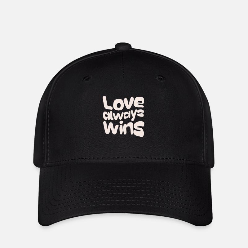 Love always wins retro design - Flexfit Cap - black