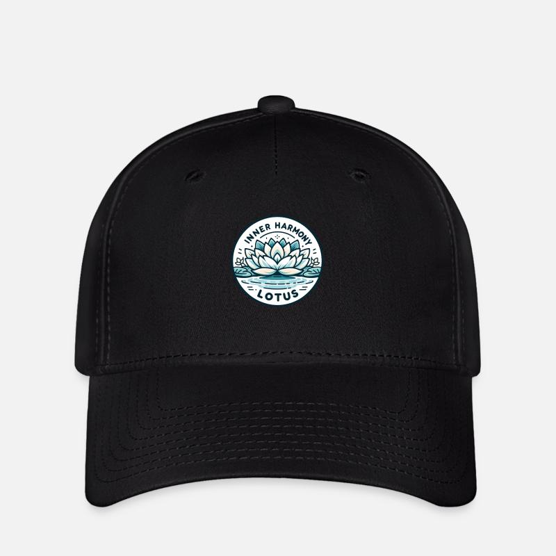 Inner Harmony Lotus - Heiteres Wasser- und Blumendesign - Flexfit Cap - Schwarz