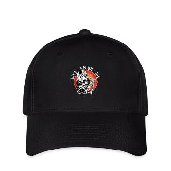Live Laugh Die Funny Halloween Skeleton Sarcastic - Flexfit Cap - black - Front