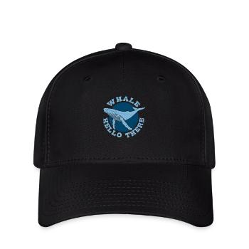 Whale Hello There - Whale - Humpback Whale - Marine Mammal - Flexfit Cap - black - Front