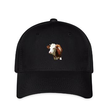 tête de vache drôle - Casquette Flexfit - noir - Devant