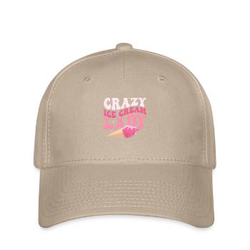 Crazy Ice Cream Lady Summer Scoop Cone - Flexfit Cap - khaki - Front