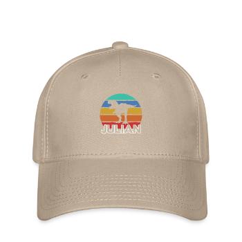 JULIAN - Beautiful boy name with dinosaur - Flexfit Cap - khaki - Front