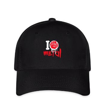 I Love Heavy Metal Hard Rock Musik Handgeste Herz - Flexfit Cap - Schwarz - Vorne