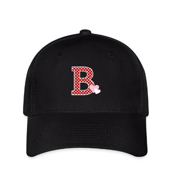 Lettre B cœur - Casquette Flexfit - noir - Devant